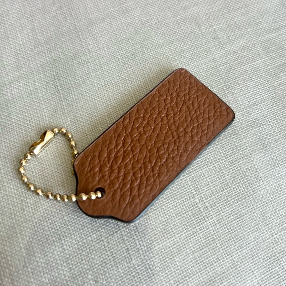 Coach Fob leather logo tag Tan NEW: Last one - Picture 3 of 9